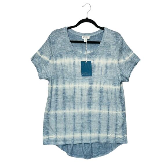 Market and Spruce Tops - Market & Spruce Juuna Hi-Low Top NWT Women's Sz L Light Blue Tie Dye Stitch Fix